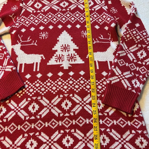 Women Red & White sweater Dress - Picture 3 of 3